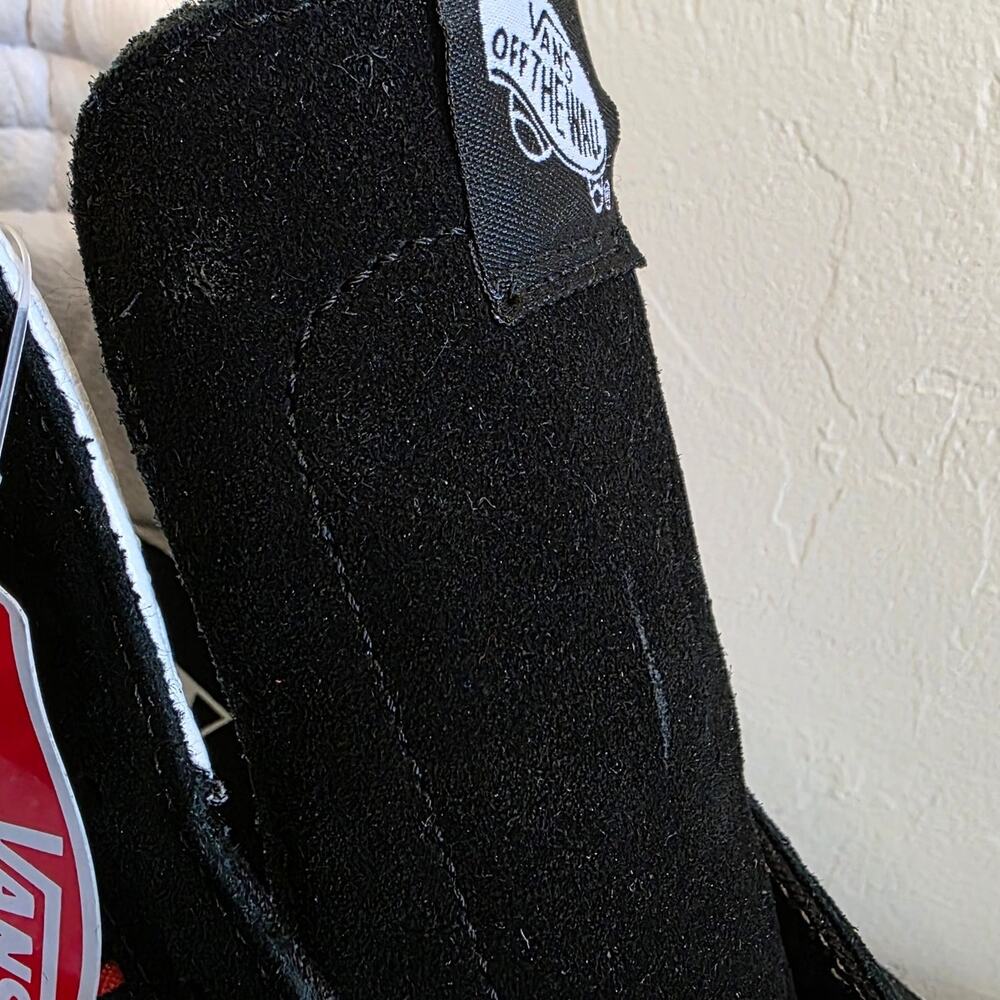 Vans Sk8 Hi Black Suede Graphic High Top Sneakers Mens 10.5 Womens 12 - Picture 7 of 10